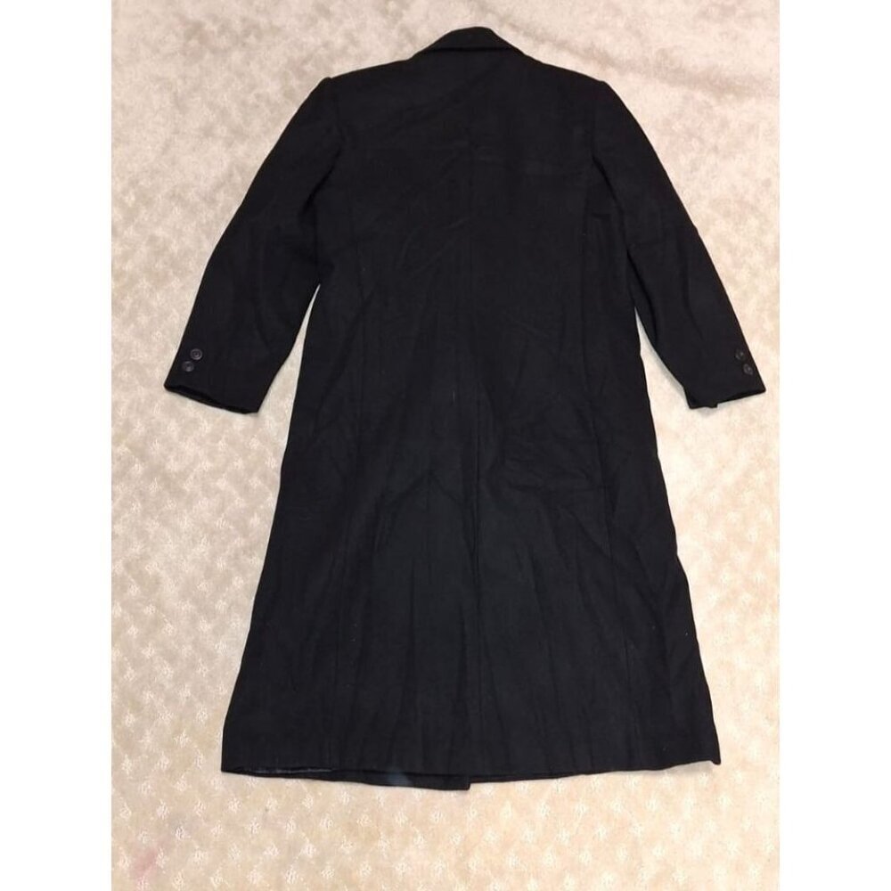 Vintage Donnybrook Womens 14 Black Wool Long Overcoat Double Breasted 90s - Picture 2 of 4